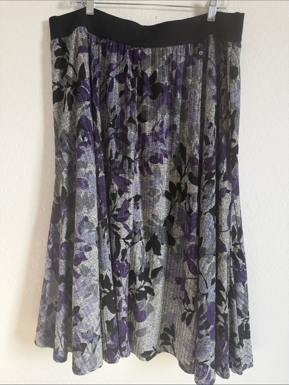 Purple plus size 3X asymmetrical stretchy floral grunge romantic goth mystic